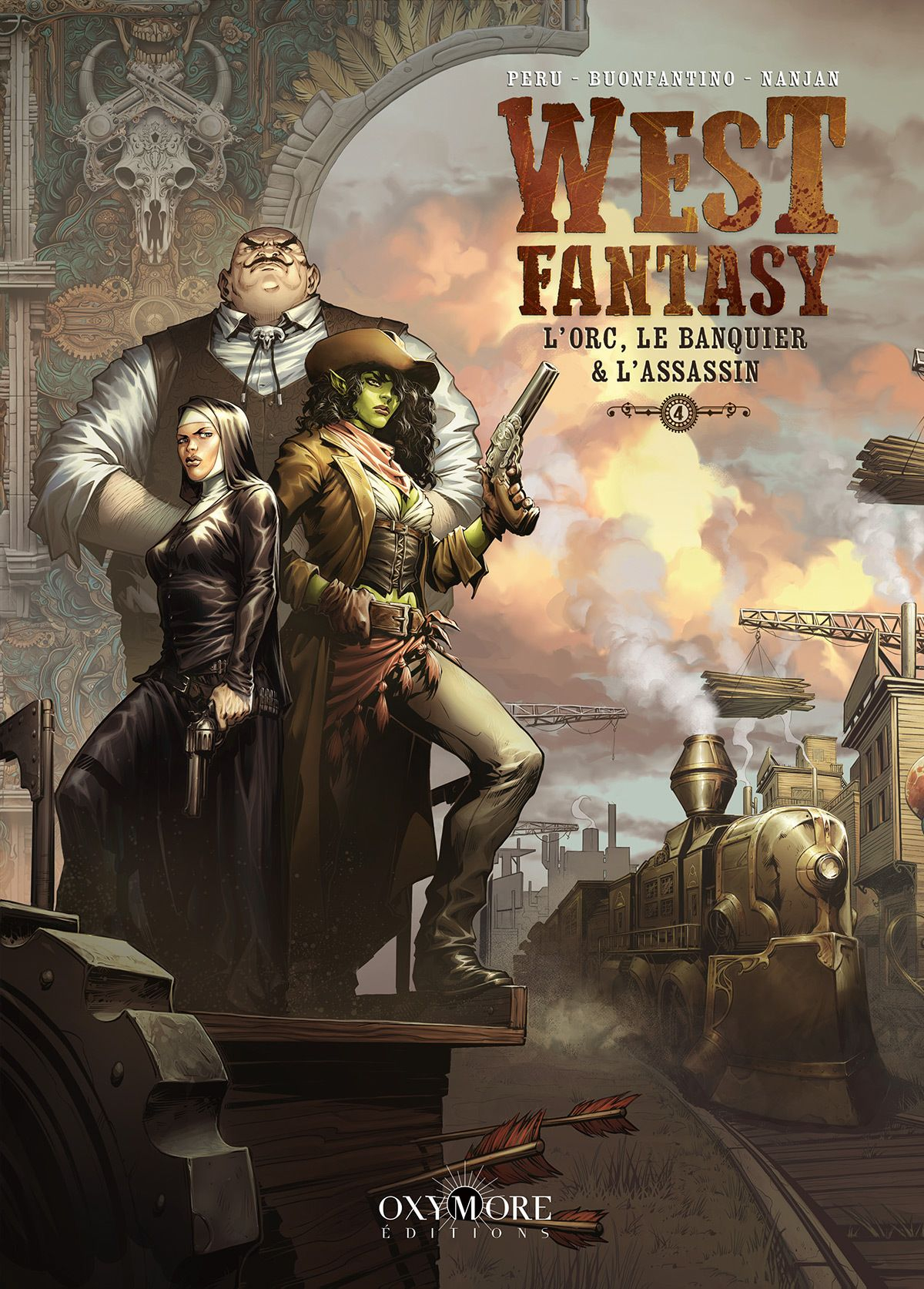 Image de l'objet « WEST FANTASY TOME 4 / LE NAIN, LE CHASSEUR DE PRIMES & LE CROQUE-MORT »